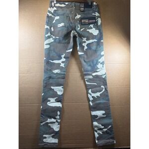 Serenede Fitted Denim Jeans Mens 28x30 Green Camo Skinny Raw Hem NWT
